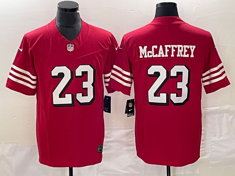 Men San Francisco 49ers 23 Mccaffrey Red 2023 Nike Vapor Limited NFL Jersey